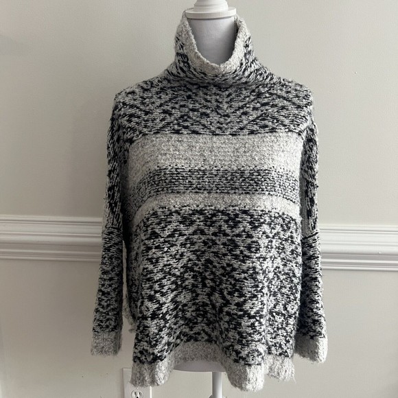 Anthropologie Sweaters - MOTH ANTHROPOLOGIE Women's Gray Wool Blend Chunky Turtleneck Sweater Size XS